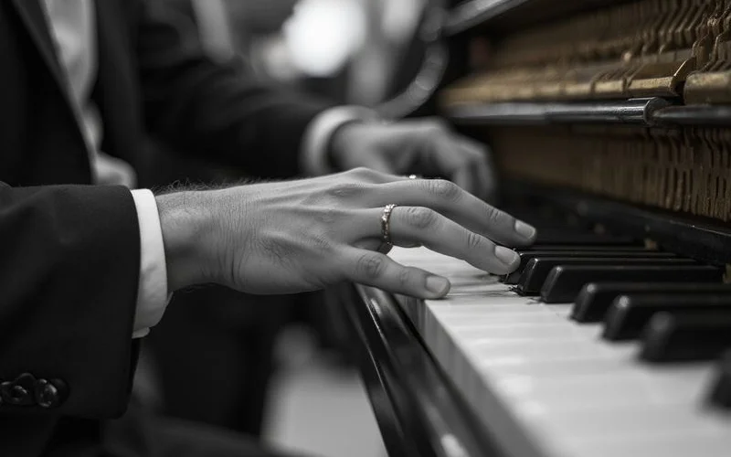Detail shot of piano keys or action illustrating Is a Restored Piano Better Than New?, documentary style, natural light