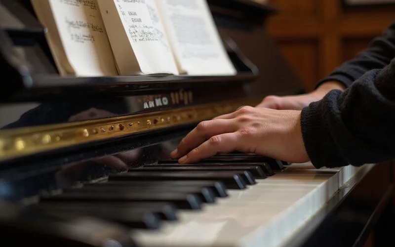Detail shot of piano keys or action illustrating Yamaha vs Kawai: Which Brand Is Right for You?, documentary style, natural light