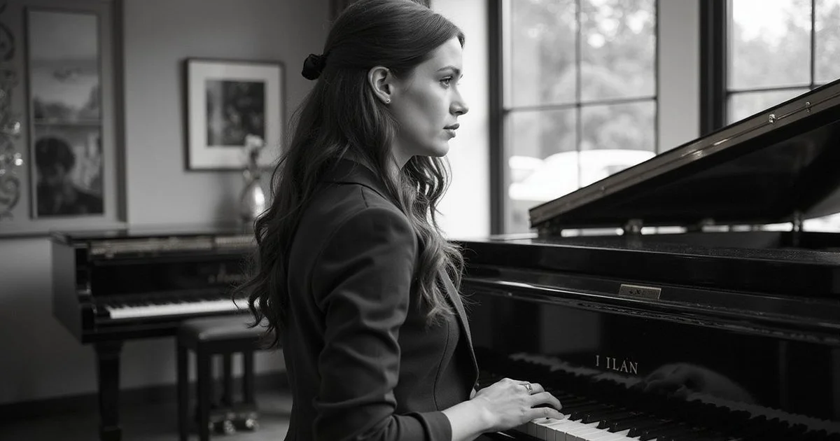 Luxury piano showroom Harrogate, What to Expect When Visiting a Piano Showroom, editorial black and white photography, warm gold accents