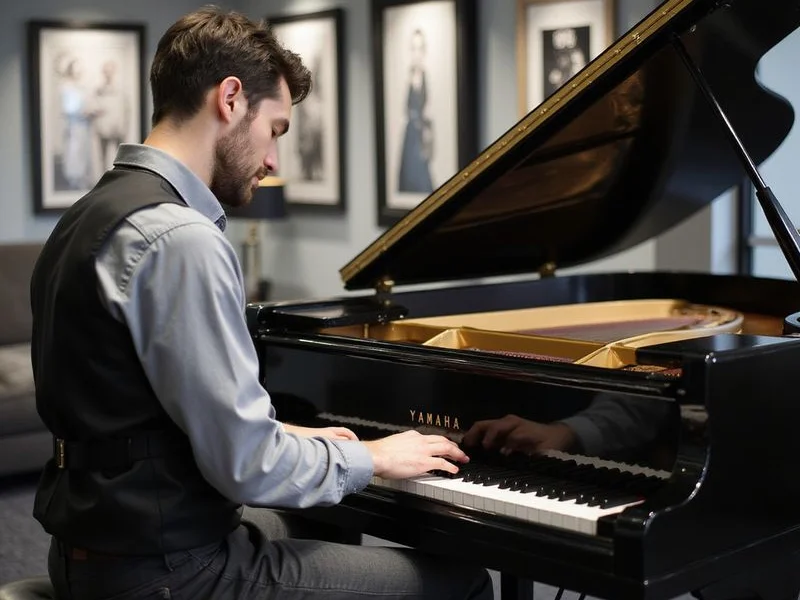 James Whitmore preparing a piano at Keys & Co Harrogate